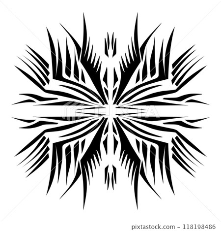 Illustration of a tribal tattoo with a aesthetic shape Illustration of a tribal tattoo with a aesthetic shape 118198486