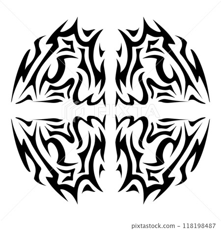 Illustration of a tribal tattoo with a aesthetic shape 118198487
