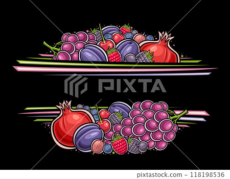 Vector Berry Border 118198536