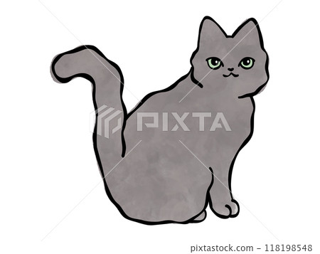 黑貓貓圖向量 118198548