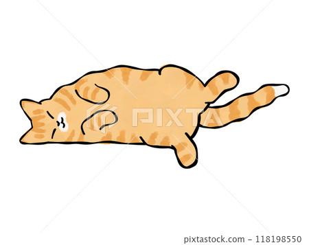 棕色虎斑貓插畫向量 118198550