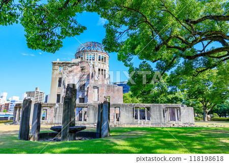 夏季原子彈爆炸圓頂屋 廣島縣廣島市 118198618