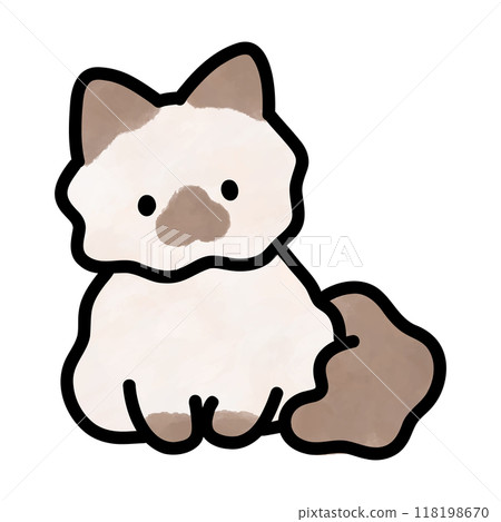 Ragdoll kitten illustration vector 118198670