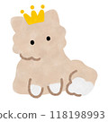 Vector illustration of a kitten wearing a crown 118198993