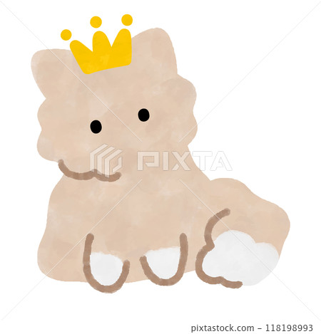 Vector illustration of a kitten wearing a crown Vector illustration of a kitten wearing a crown 118198993
