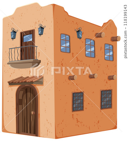 Traditional Mexican Adobe House 118199143
