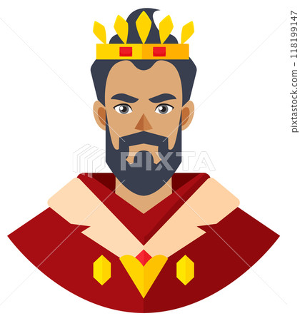 Regal King with Crown Illustration 118199147