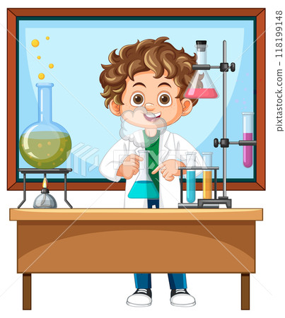 Young Scientist in Laboratory 118199148
