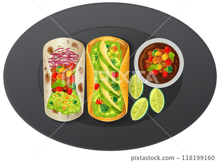 Mexican Food Platter with Tacos 118199160
