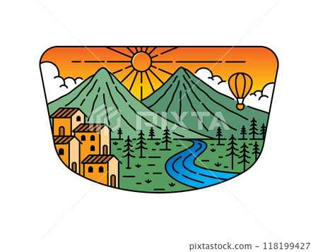 natural scenery in the frame illustration 118199427
