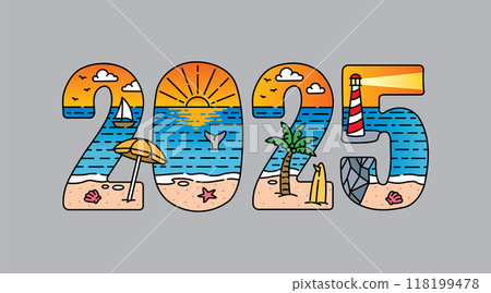 2025 typography design vector, for t-shirt, poster and other uses 118199478