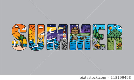 summer typography design vector, for t-shirt, poster and other uses 118199498