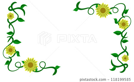 Sunflower motif illustration frame background 118199585
