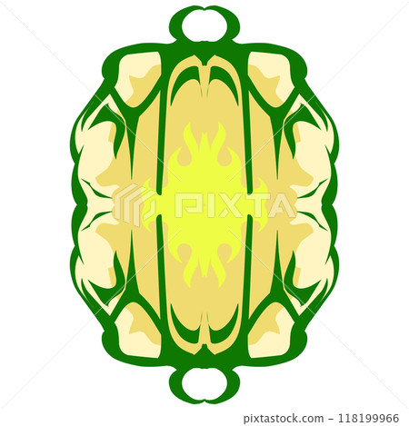 Illustration of a green lantern with a yellow flame on the theme of Ramadan, Eid al-Fitr and Eid al-Adha 118199966