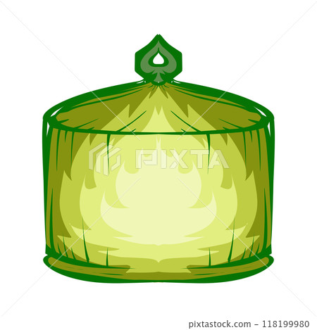 Illustration of a green lantern with a yellow flame on the theme of Ramadan, Eid al-Fitr and Eid al-Adha 118199980