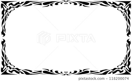 Illustration of a photo frame with a tribal design Illustration of a photo frame with a tribal design 118200074