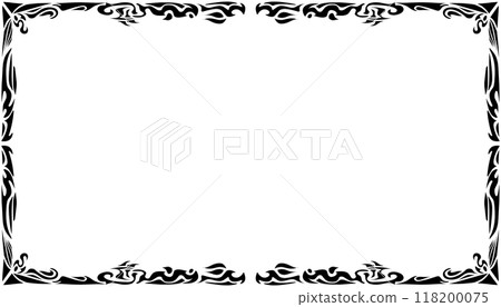 Illustration of a photo frame with a tribal design 118200075