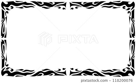 Illustration of a photo frame with a tribal design 118200076