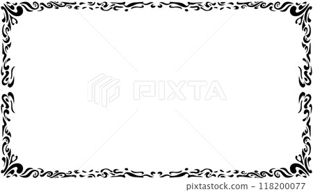 Illustration of a photo frame with a tribal design 118200077