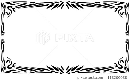 Illustration of a photo frame with a tribal design 118200088
