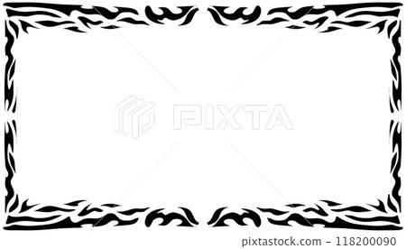 Illustration of a photo frame with a tribal design 118200090