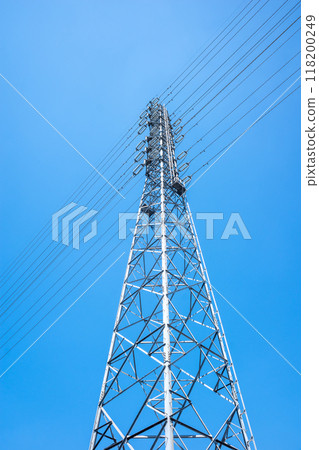 High voltage transmission tower and clear sky b-1 High voltage transmission tower and clear sky b-1 118200249