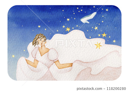 Fairy tale, old tale, Cinderella, watercolor illustration 118200280