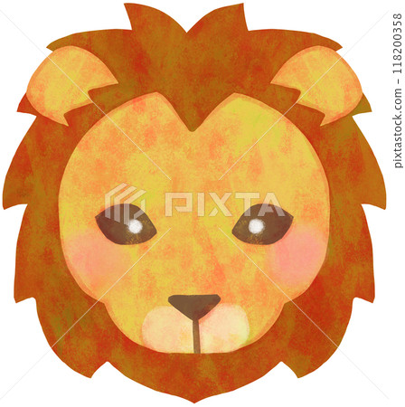 可愛的獅子插畫臉 可愛的獅子插畫臉 118200358