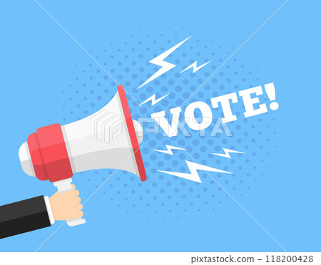 Megaphone with word Vote 118200428