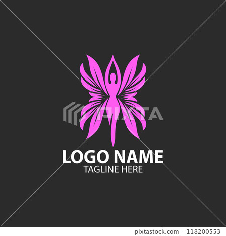 leaf winged angel logo design vector leaf winged angel logo design vector 118200553