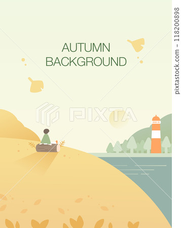 Comfortable Autumn Landscape Illustration Background  118200898