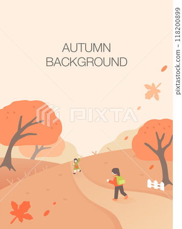 Comfortable Autumn Landscape Illustration Background Comfortable Autumn Landscape Illustration Background 118200899