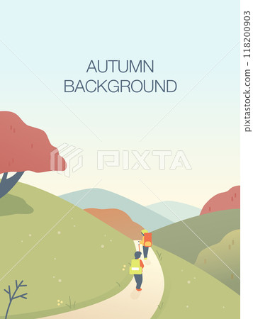 Comfortable Autumn Landscape Illustration Background  118200903