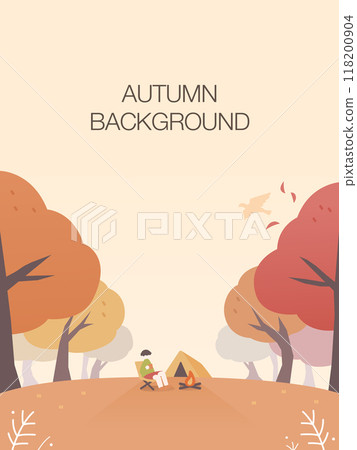 Comfortable Autumn Landscape Illustration Background  118200904