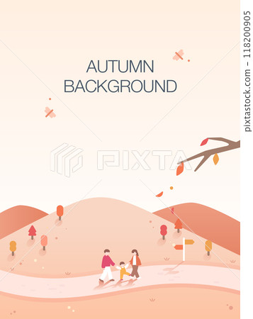 Comfortable Autumn Landscape Illustration Background  118200905