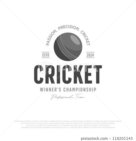 cricket ball badge emblem logo template. vector cricket design element illustration vintage simple flat 118201143