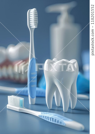 Essential dental hygiene: toothbrush and teeth in focus, significance of oral care, effective brushing for cavity prevention, overall mouth health, daily dental routines for radiant smile. Essential dental hygiene: toothbrush and teeth in focus, significance of oral care, effective brushing for cavity prevention, overall mouth health, daily dental routines for radiant smile. 118201552
