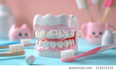 Comprehensive oral care: toothbrush cleaning teeth, importance of dental hygiene, focus on maintaining healthy gums, bright smile through proper brushing techniques, routine care. Comprehensive oral care: toothbrush cleaning teeth, importance of dental hygiene, focus on maintaining healthy gums, bright smile through proper brushing techniques, routine care. 118201810