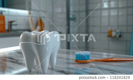 Essential dental hygiene: toothbrush and teeth in focus, significance of oral care, effective brushing for cavity prevention, overall mouth health, daily dental routines for radiant smile. Essential dental hygiene: toothbrush and teeth in focus, significance of oral care, effective brushing for cavity prevention, overall mouth health, daily dental routines for radiant smile. 118201829