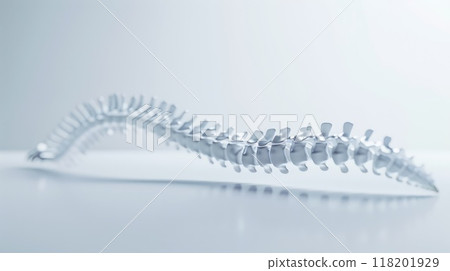 Structural clarity: visual of spine, showcasing detailed anatomy of vertebrae and discs, emphasizing spine's essential function in providing support, flexibility, protection central nervous system. 118201929