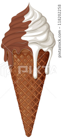 Delicious Chocolate and Vanilla Ice Cream 118202258