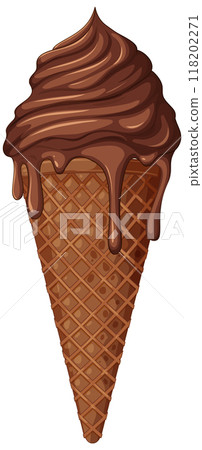 Delicious Chocolate Ice Cream Cone 118202271