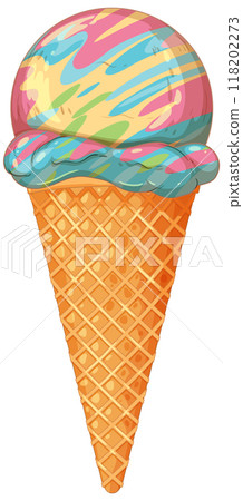 Colorful Ice Cream Cone Delight 118202273
