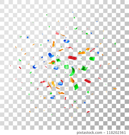 3D color party confetti on transparent background. 3D color party confetti on transparent background. 118202361