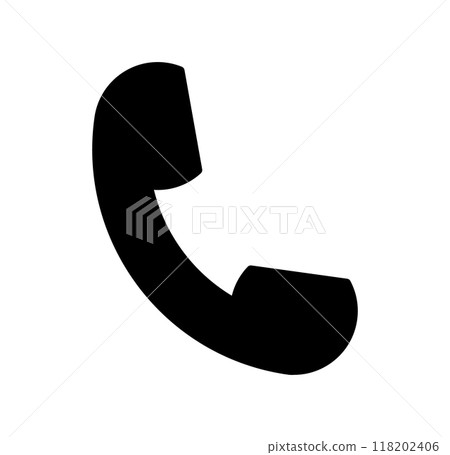 Telephone receiver single icon monochrome Telephone receiver single icon monochrome 118202406