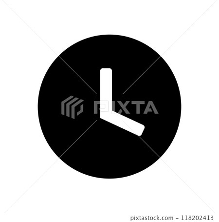 Clock time single icon monochrome Clock time single icon monochrome 118202413