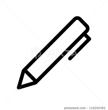 Stationery pen single icon monochrome 118202483