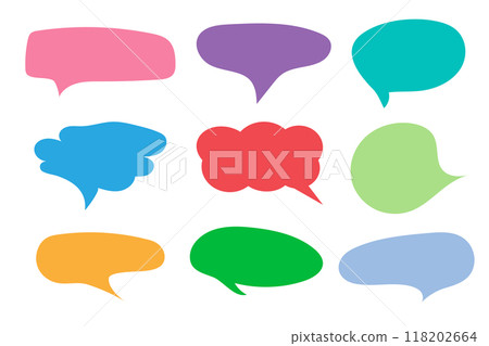 Speed bubble color text icons set on white background. Speed bubble color text icons set on white background. 118202664