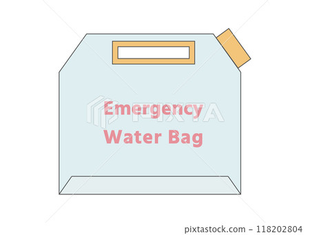 Illustration of a disaster prevention water bag Illustration of a disaster prevention water bag 118202804