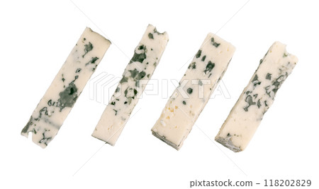 cheese with blue mold isolated on white 118202829